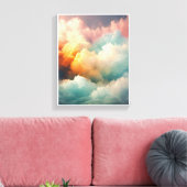 Abstracte golvende wolken Canvas Print (Insitu (Woonkamer))