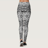 Abstracte golvende zwart witte Leggings Kies kleur (Achterkant)