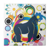 Abstracte Gorilla Ceramic Tile Tegeltje (Voorkant)