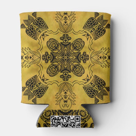 Abstracte Gothic Tribal Line Tekening Herhalingspa Blikjeskoeler (Achterkant)