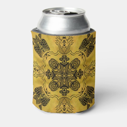 Abstracte Gothic Tribal Line Tekening Herhalingspa Blikjeskoeler (Blikje Achterkant)