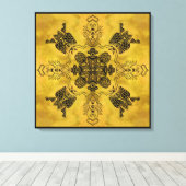 Abstracte Gothic Tribal Line Tekening Herhalingspa Canvas Afdruk (Insitu (Houten vloer))