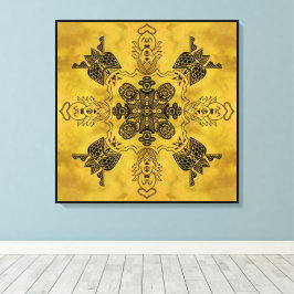 Abstracte Gothic Tribal Line Tekening Herhalingspa Canvas Afdruk