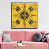 Abstracte Gothic Tribal Line Tekening Herhalingspa Canvas Afdruk (Insitu (Woonkamer))