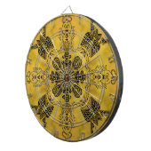 Abstracte Gothic Tribal Line Tekening Herhalingspa Dartbord (Voorkant Rechts)