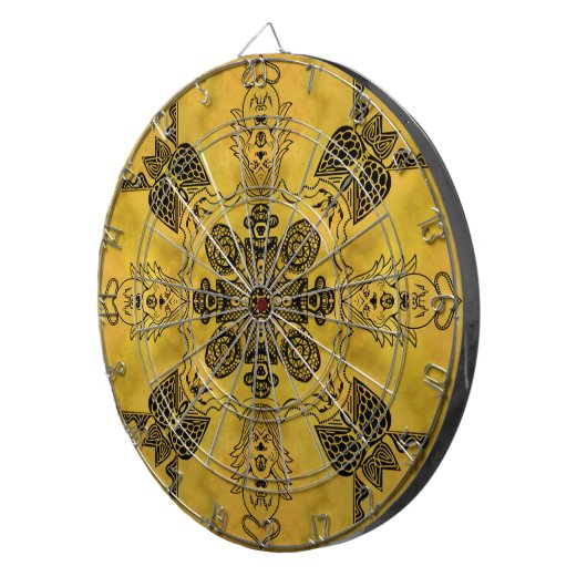 Abstracte Gothic Tribal Line Tekening Herhalingspa Dartbord (Voorkant Rechts)