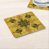 Abstracte Gothic Tribal Line Tekening Herhalingspa Kartonnen Onderzetters (Schuin)