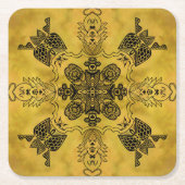 Abstracte Gothic Tribal Line Tekening Herhalingspa Kartonnen Onderzetters (Voorkant)