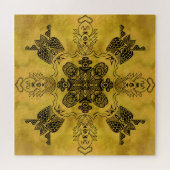 Abstracte Gothic Tribal Line Tekening Herhalingspa Legpuzzel (Horizontaal)