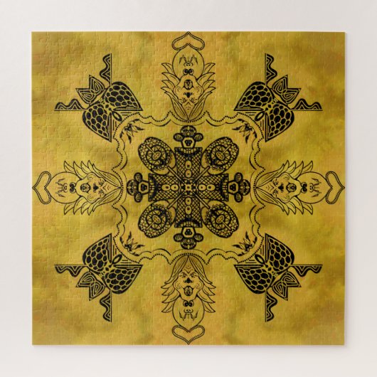 Abstracte Gothic Tribal Line Tekening Herhalingspa Legpuzzel (Verticaal)