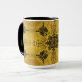 Abstracte Gothic Tribal Line Tekening Herhalingspa Mok (Voorkant links)