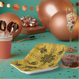 Abstracte Gothic Tribal Line Tekening Herhalingspa Papieren Bordje