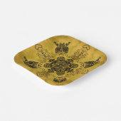 Abstracte Gothic Tribal Line Tekening Herhalingspa Papieren Bordje (Gebogen)