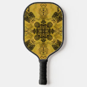 Abstracte Gothic Tribal Line Tekening Herhalingspa Pickleball Paddle (Achterkant)