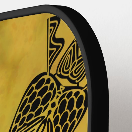 Abstracte Gothic Tribal Line Tekening Herhalingspa Pickleball Paddle (Links Detail)