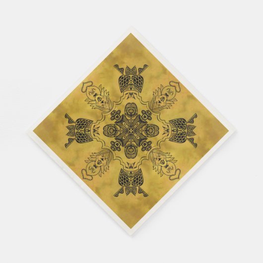 Abstracte Gothic Tribal Line Tekening Herhalingspa Servet (Hoek)