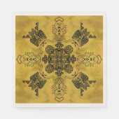 Abstracte Gothic Tribal Line Tekening Herhalingspa Servet (Voorkant)