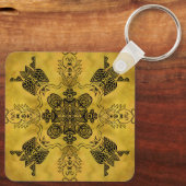 Abstracte Gothic Tribal Line Tekening Herhalingspa Sleutelhanger (Achterkant)