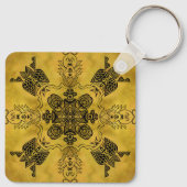 Abstracte Gothic Tribal Line Tekening Herhalingspa Sleutelhanger (Achterkant)