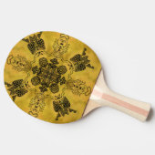 Abstracte Gothic Tribal Line Tekening Herhalingspa Tafeltennisbatje (Zijkant)