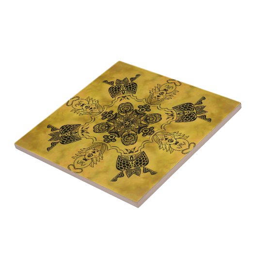 Abstracte Gothic Tribal Line Tekening Herhalingspa Tegeltje (Zijkant)