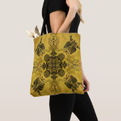 Abstracte Gothic Tribal Line Tekening Herhalingspa Tote Bag (Dichtbij)