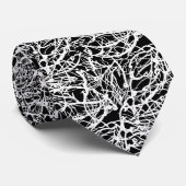 Abstracte gotische lijnen laat modern zwart wit ac stropdas (Opgerold)