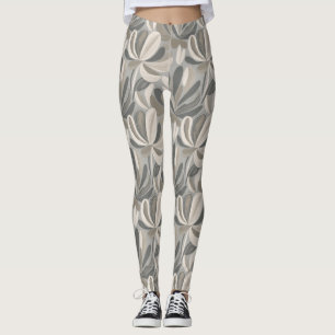 Abstracte Gouache Bloemcompositie Leggings