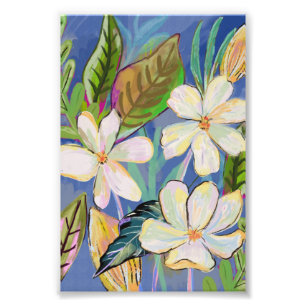 Abstracte Gouache Botanische Print Foto Afdruk