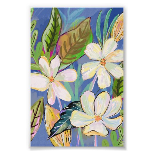Abstracte Gouache Botanische Print Foto Afdruk (Voorkant)