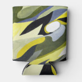 Abstracte Gouache compositie: geel, grijs, zwart. Blikjeskoeler (Voorkant)