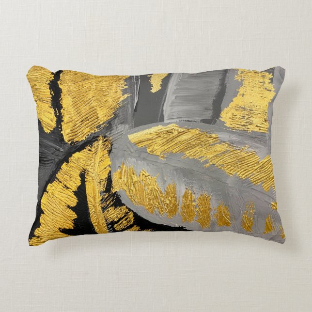 Abstracte goudachtergrond luxe  grung accent kussen (Voorkant)