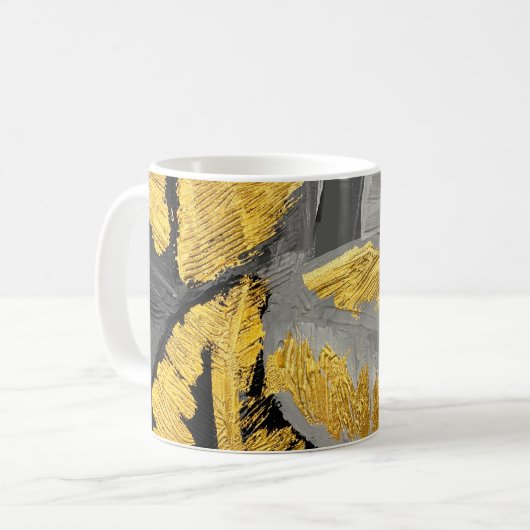 Abstracte goudachtergrond luxe grung koffiemok (Voorkant links)