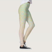 Abstracte goudblauwe bloem leggings (Rechts)