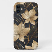 Abstracte goudbloemen en bladeren Case-Mate iPhone case (Achterkant)