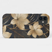 Abstracte goudbloemen en bladeren Case-Mate iPhone case (Achterkant (horizontaal))