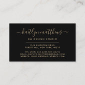 Abstracte goudcirkels Monongram Visitekaartje (Achterkant)