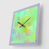 Abstracte gouddragonfly blauwe pasta vierkante klok (Hoek)