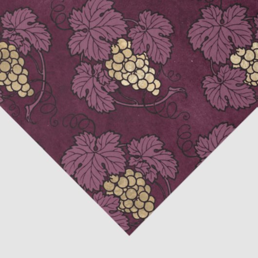 Abstracte gouddruiven en -bladeren op ontkoppeling tissuepapier (Detail)