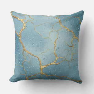 Abstracte gouden barsttextuur met nat metaalglans kussen