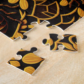 Abstracte gouden bij. Golden florale insectenpatro Legpuzzel (Zijkant)