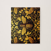 Abstracte gouden bij. Golden florale insectenpatro Legpuzzel (Verticaal)