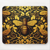 Abstracte gouden bij. Golden florale insectenpatro Muismat (Voorkant)