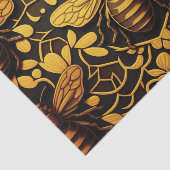 Abstracte gouden bij. Golden florale insectenpatro Tissuepapier (Detail)