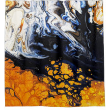 Abstracte gouden, blauwe en witte acrylverf