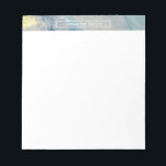 Abstracte gouden blauwe inkt, goudalcohol notitieblok<br><div class="desc">Dit ontwerp is voorzien van een stuk originele abstracte kunst bovenaan. De vloeiende kunstvorm - in tinten organisch blauw met goudaccenten in de ondergrond - herinnert aan een aantal abstracte waterverf, hoewel het effect wordt bereikt door het gebruik van "alcoholinkt". Gebruik het gebied van de sjabloon om jouw naam toe...</div>