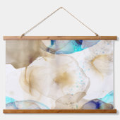 Abstracte gouden blauwe vlecht schilderen hangend wandkleed (Voorkant)