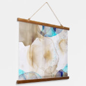 Abstracte gouden blauwe vlecht schilderen hangend wandkleed (Gebogen)