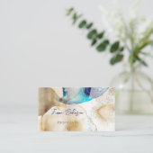 Abstracte gouden blauwe vlecht schilderen visitekaartje (Staand voorkant)