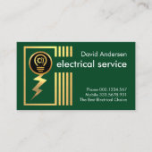 Abstracte gouden bliksemafleider visitekaartje (Voorkant)